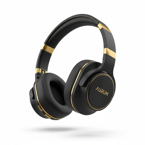 Vonz Pro Wireless Headphones - Matte black with gold accents